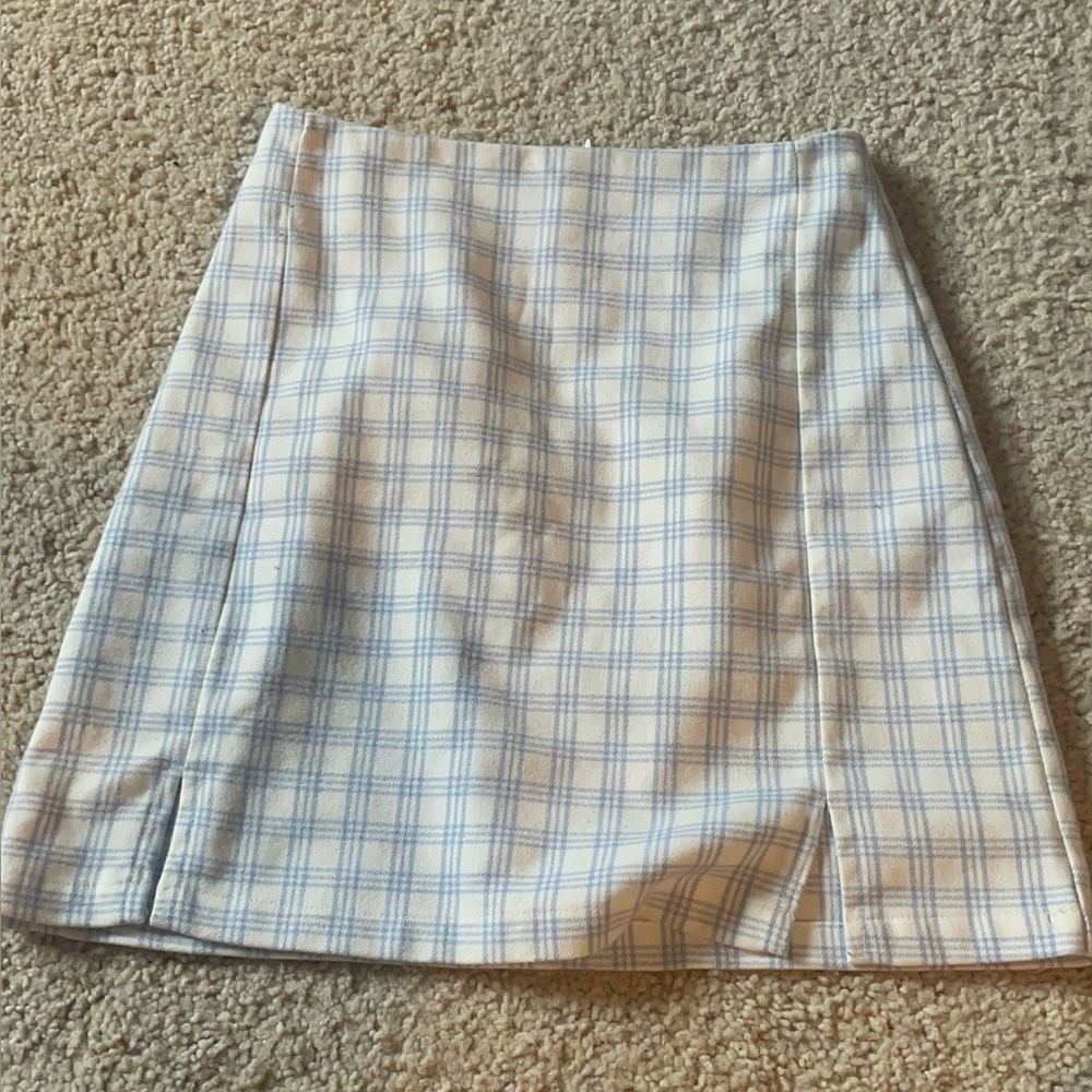 Brandy Melville Plaid Blue and White Women's Skirt